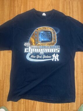 Alstyle Navy Graphic Tee with White and Red Label